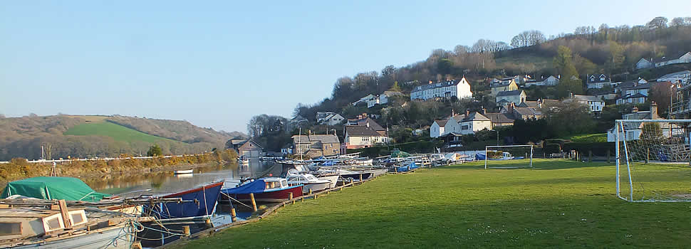 The playing fields and harbour, Golant